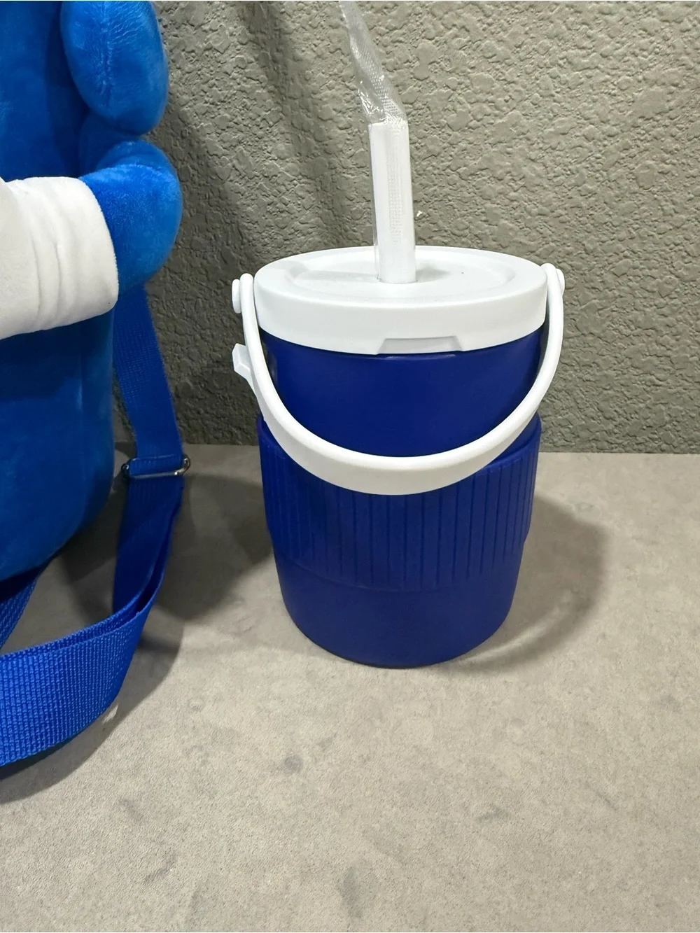 Lowe’s Big Blue Plush Backpack & Mini Bucket Cup Set Blue Bucket Mascot